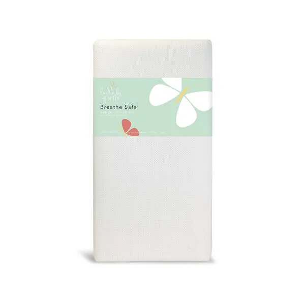 Lullaby Earth Breathe Safe 2-Stage Breathable Crib Mattress - Chemical Free, Dual Firmness Natural Mattress with Removable Washable Protector - Packaging May Vary