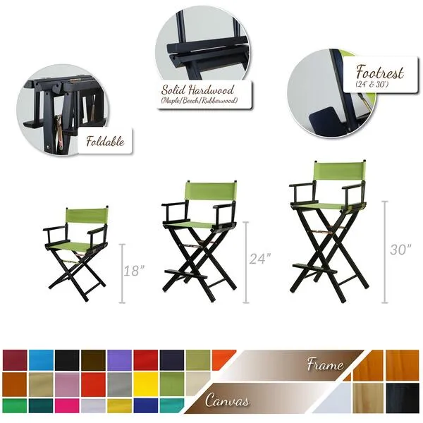 Casual Home 230-02/021-41 Black Frame-Purple Canvas Director Chair 30