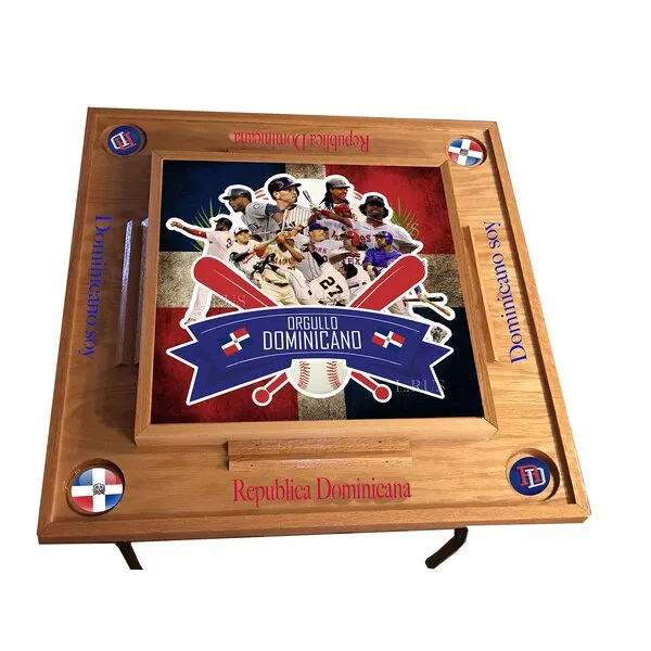 latinos r us Orgullo Dominicano Baseball Domino Table