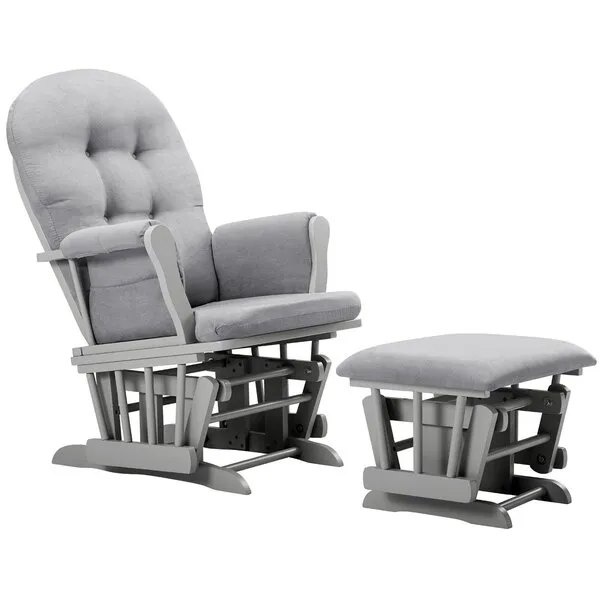 Angel Line Windsor Glider and Ottoman Cushion, Grey