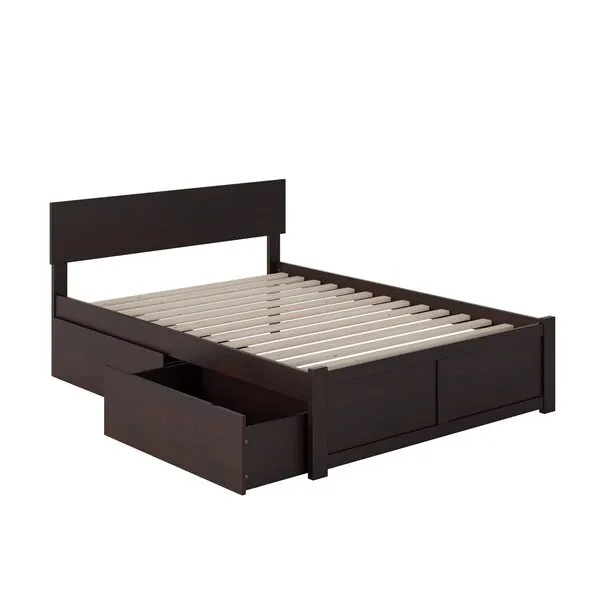 Atlantic Furniture Orlando King Platform Bed with Foot Board and Drawers Espresso/5