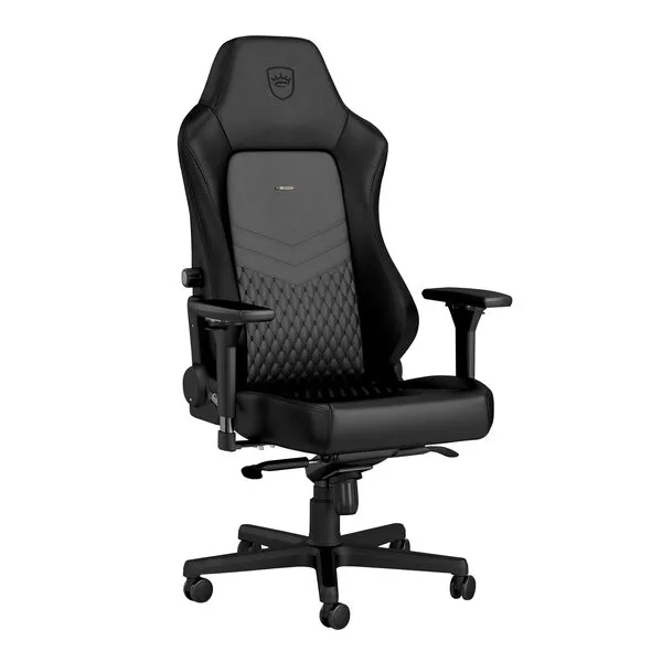 noblechairs Hero Gaming Chair/Office Chair with Lumbar Support, Real Leather, Black