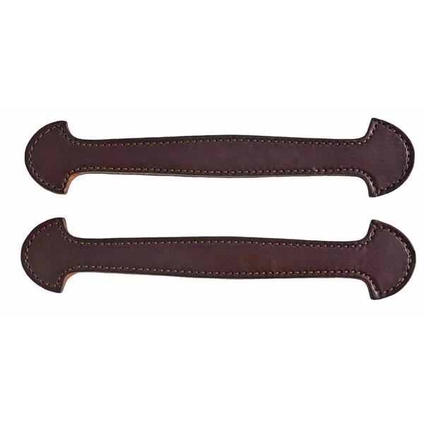 Pair of Havana Brown Leather Steamer Trunk Handles