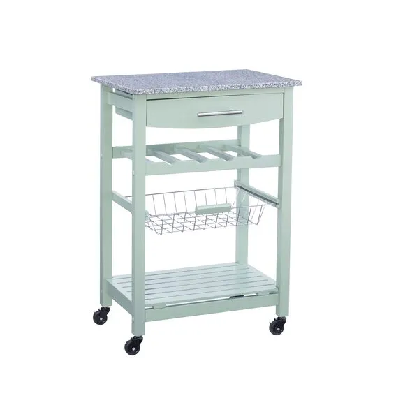 Linon Kitchen Island, Green, 15.75 x 22.83 x 33.86 Inches