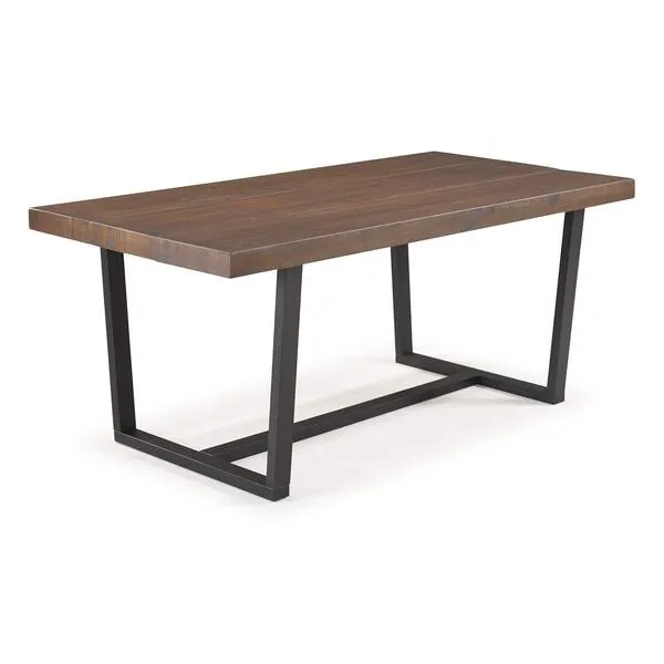 Walker Edison Andre Modern Solid Wood Dining Table, 72 Inch, Mahogany