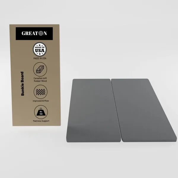 Greaton, 1.5-Inch Split Fully Assembled Bunkie Board for Mattress/Bed Support, King, Grey.