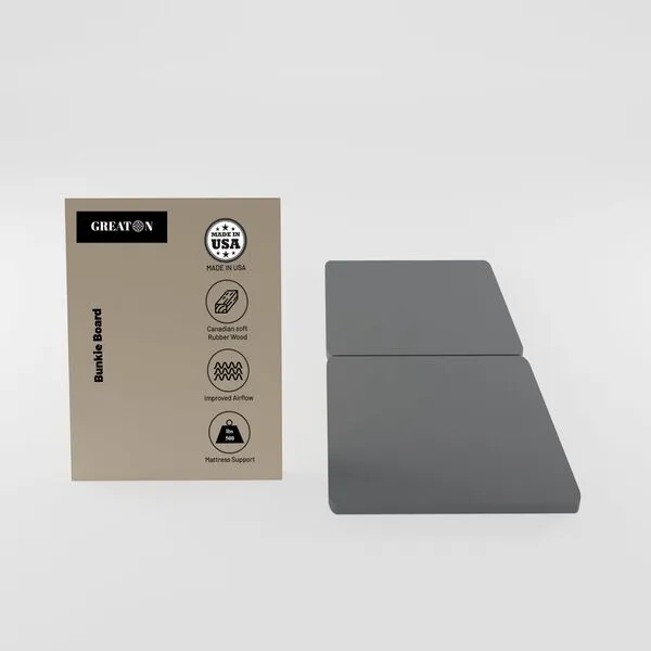 Greaton 1.5-Inch Split Fully Assembled Bunkie Board for Mattress/Bed Support, Twin, Grey