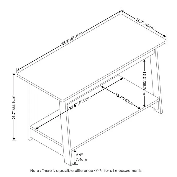 Furinno Beginning TV Stand, French Oak Grey, 15.59 x 35.04 x 21.65 inches