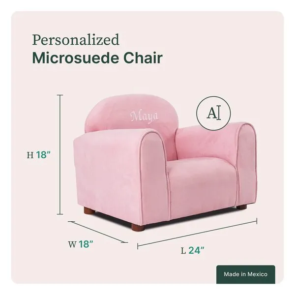 Keet Upholstered Personalized Kids Chair Microfiber Suede