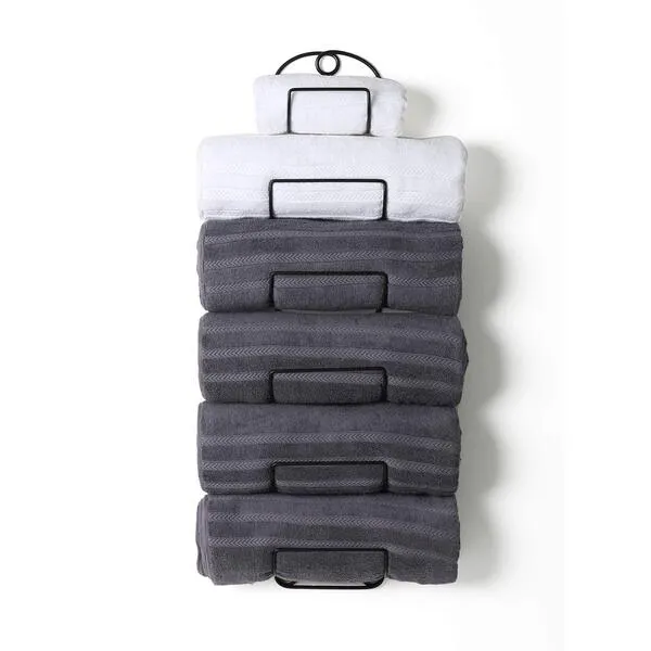 SODUKU Towel Racks for Bathroom Wall Mounted Metal Wine Rack Towel Shelf Towel Holder for Bath Black
