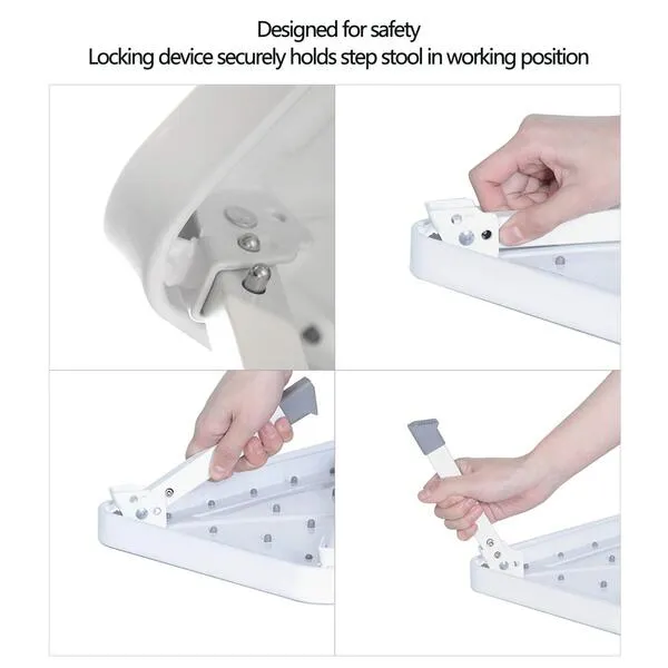 Sattiyrch Step Stool for Adult,Portable Folding Metal Small One Step Stool with Non Slip Platform,Bed Foot Stool 6.8