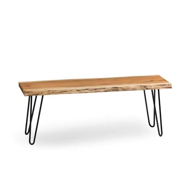 Alaterre Furniture Hairpin Bench, 48 Inch, Natural