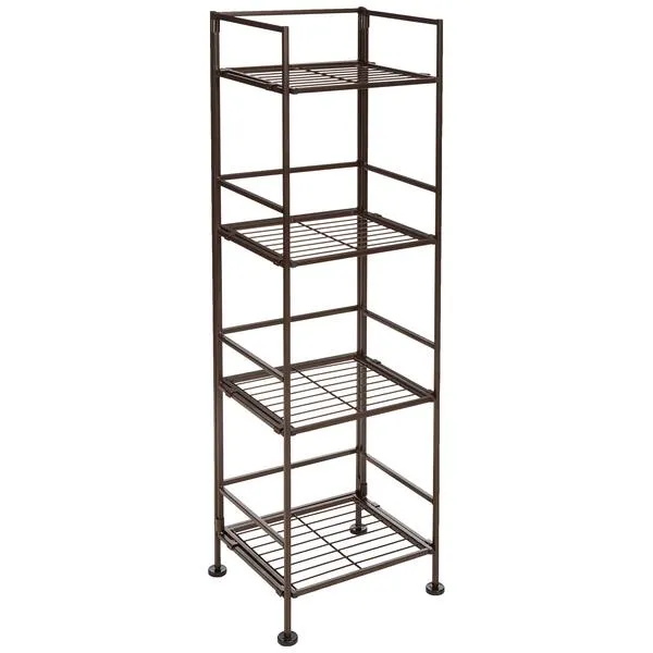 Amazon Basics 4-Tier Iron Tower Shelf, Black, 11.4