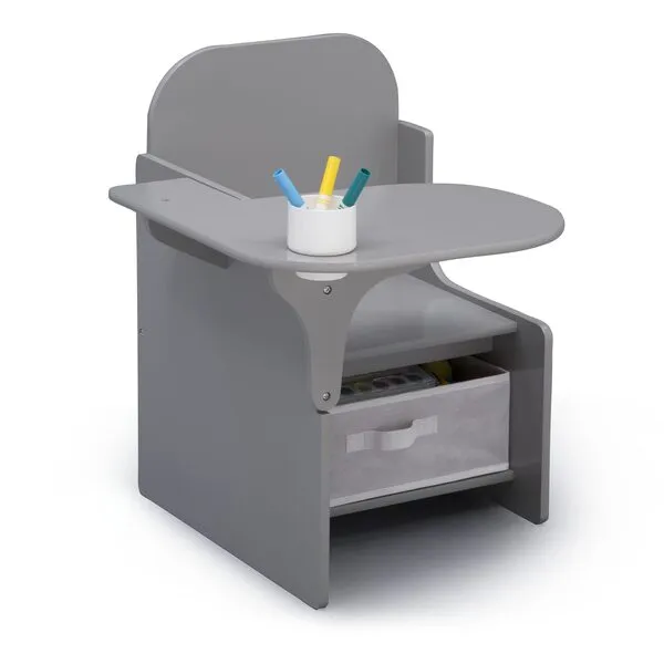 Delta Children MySize Chair Desk With Storage Bin, Grey