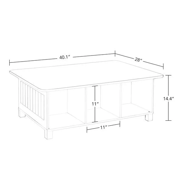 RiverRidge Kids Desk and Activity Table with 6 Storage Cubbies for Folding Bins - Art Craft or Train Table Design for Play Area Toy Organization - White