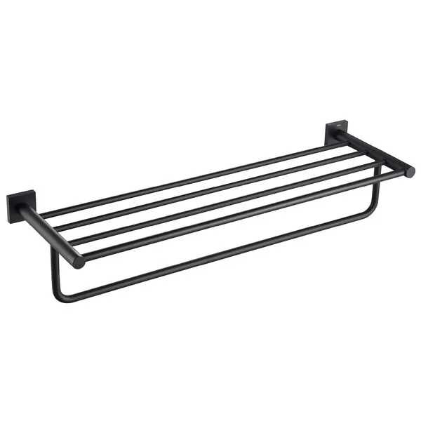Kraus KEA-17742MB Ventus Bathroom Shelf with-Towel Bar, 25 3/8 Inch, Matte Black