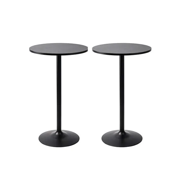 Pearington Santina 2 Pack Round Bar and Pub Table, Black
