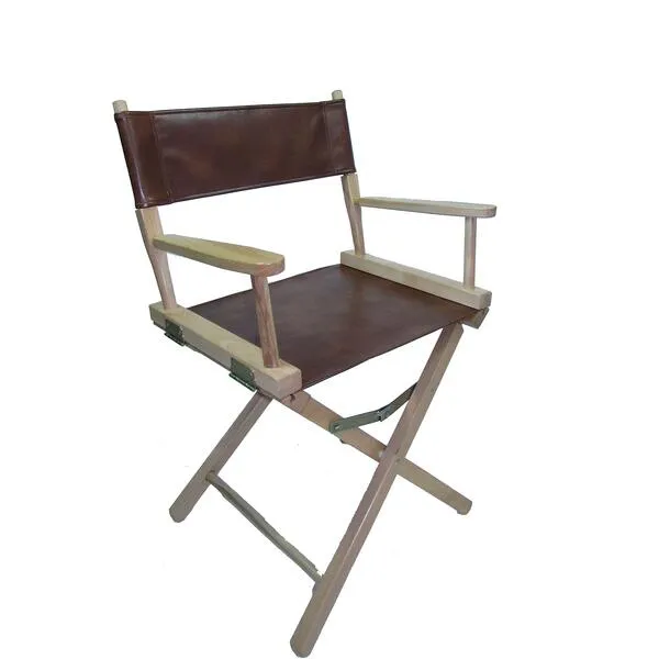 TLT Bonded Leather Replacement Cover Set for Directors Chair (Round Stick) - Saddle