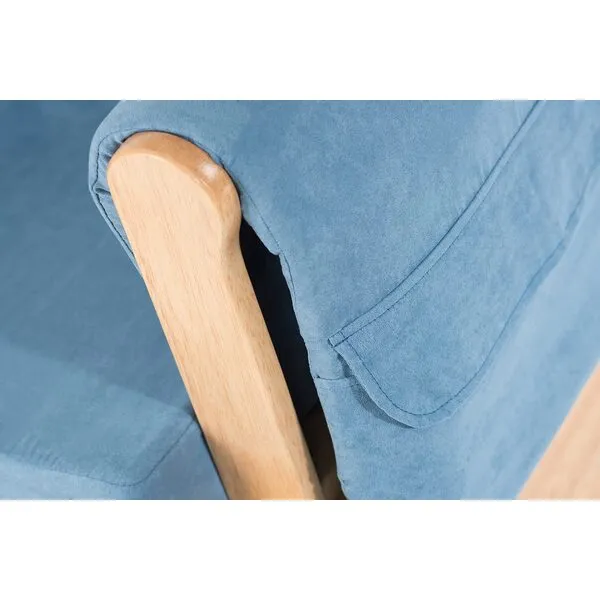 Foundations SafeRocker Glider Rocker Cushion Replacement Set, Durable Microfiber, Storage Pockets to Hold Baby Necessities, Can be Removed and Laundered (Blue)