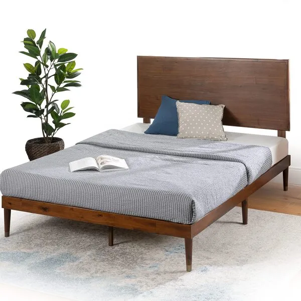 ZINUS Raymond Wood Platform Bed Frame with Adjustable Wood Headboard, Solid Wood Foundation, Wood Slat Support, No Box Spring Needed, Easy Assembly, Full