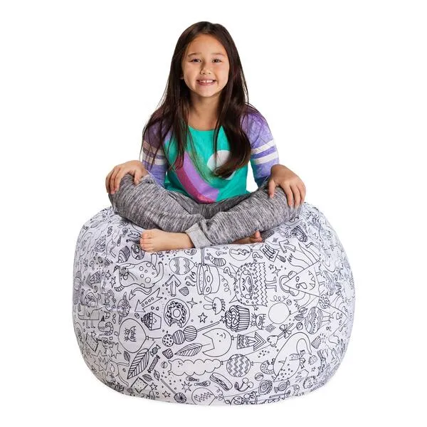 Posh Stuffable Kids Stuffed Animal Storage Bean Bag Chair Cover - Childrens Toy Organizer, Large 38