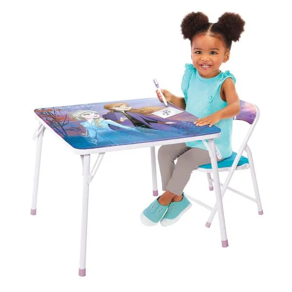 Disney Frozen Activity Table & Chair Set for Toddlers 24-48M, Includes 1 Table & 1 Chair - Sturdy Metal Construction, Table: 20