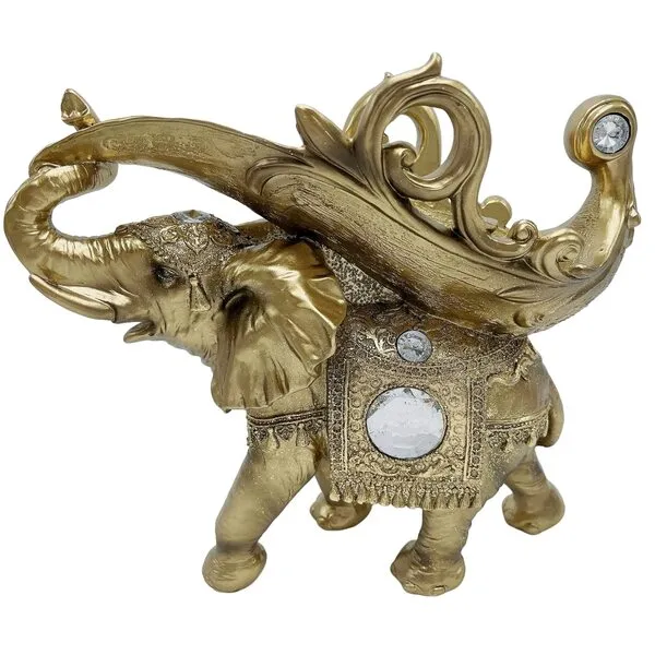 ICE ARMOR Lucky Wealth Thai Elephant Wine Rack Bottle Holder, Wine Rest Figurine Statue, Feng Shui Home Decor on Tabletops and Counters, Wine Lovers Anniversary Housewarming Unique Gifts for Her