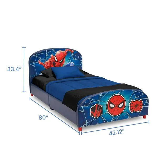 Delta Children Upholstered Twin Bed, Marvel Spider Man