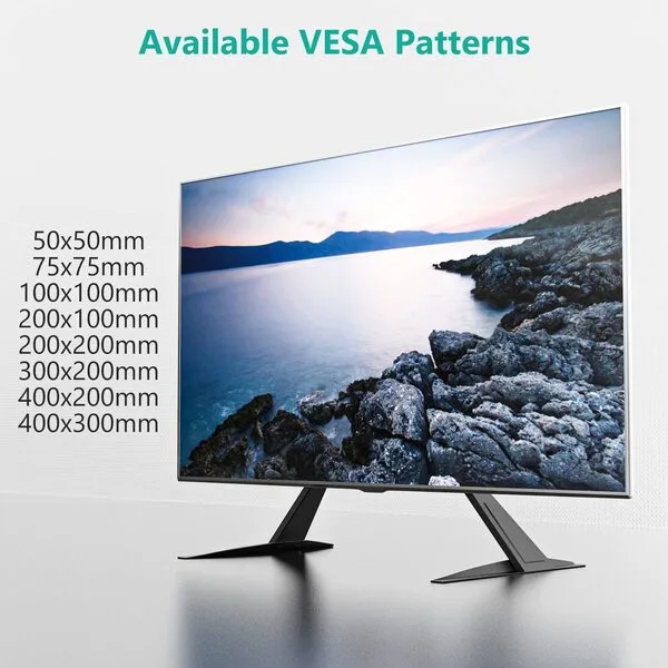 WALI Universal TV Stand Tabletop, for Most 23 to 42 inch LCD Flat Screen TV, Mounting Holes up to 400x300mm (TVS002), M 23-42in, Black