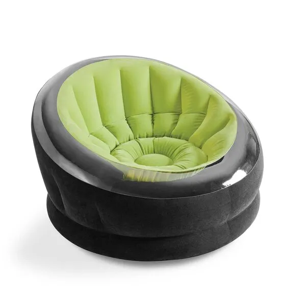 Intex Empire Inflatable Lounge Dorm Camping Chair for Adults, Green (3 Pack)