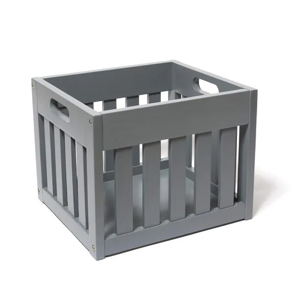 Lipper International Wooden Storage Crate, Grey