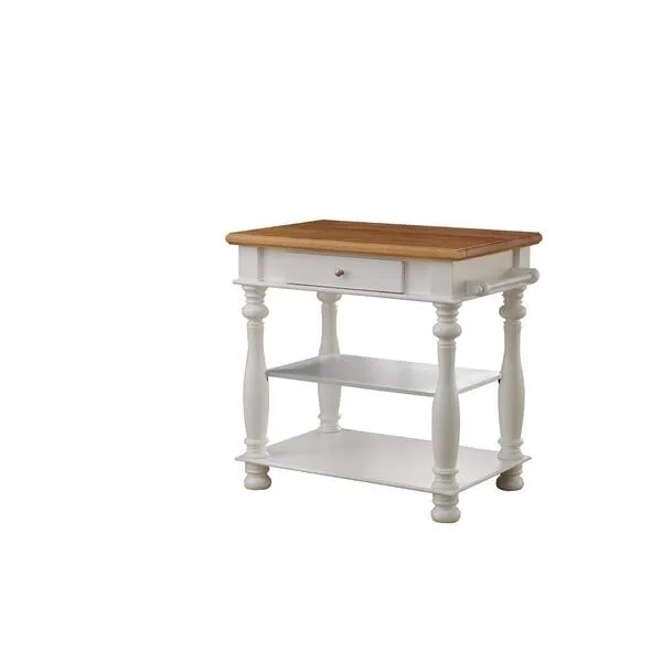 Bernards Birch Kitchen Island, white