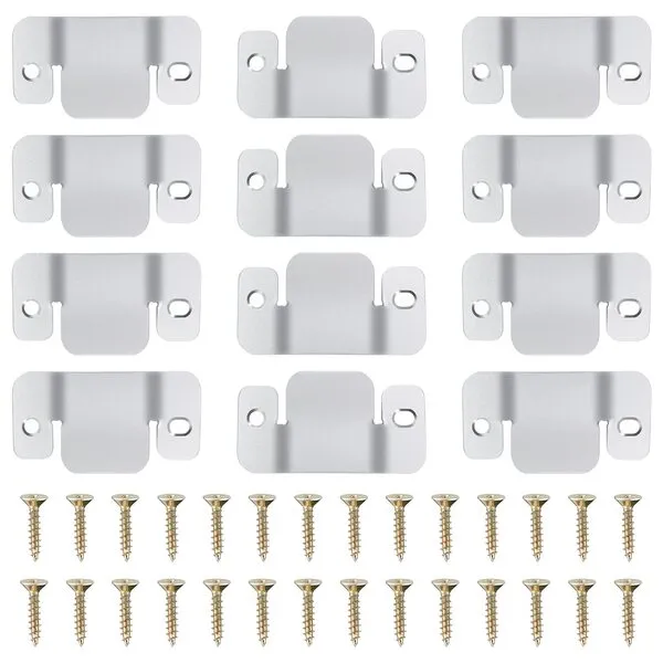 DEEPDREAM 12 Pcs Sectional Couch Connectors Metal Couch Clips Sofa Connector Interlocking Furniture Connector with 28 Pcs Screws