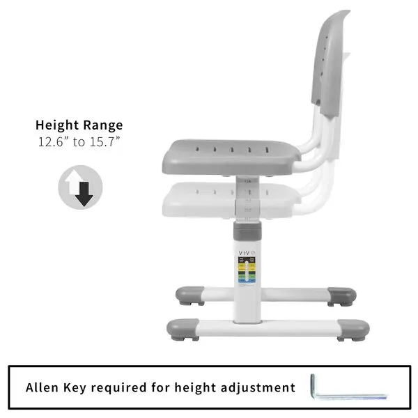 VIVO Gray Height Adjustable Kids Desk Chair, Chair Only, Designed for Interactive Workstation, Universal Children's Ergonomic Seat, DESK-V201G-CH