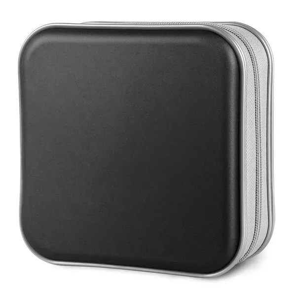 Siveit CD Case, 40 Capacity CD/DVD Case Holders Wallet Hard Plastic DVD Disc Cases Storage Binder for Car Home Office Travel (Black)
