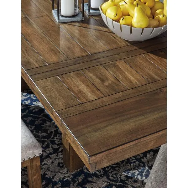Signature Design by Ashley Moriville Farmhouse 36” x 30” Dining Extension Table, Seats up to 8, Brown