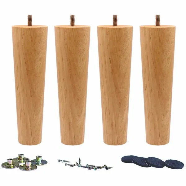 WEICHUAN Round Solid Wood Replacement Sofa Couch Chair Ottoman Loveseat Coffee Table Cabinet Furniture Wood Legs(8