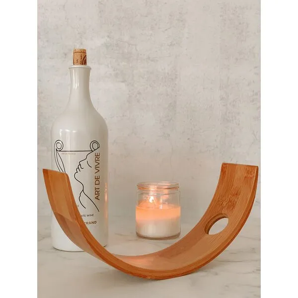Kozy Kitchen Wine Bottle Rack, Organic Bamboo Wine Holder, Floating Wine Holder, Wine Bottle Holder, Wine Lover Gift, Bar Gifts (Bamboo- Single Bottle)
