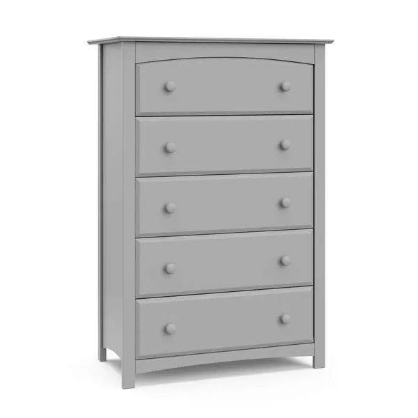 Storkcraft Kenton 5 Drawer Dresser (Pebble Gray) – Dresser for Kids Bedroom, Nursery Dresser Organizer, Chest of Drawers for Bedroom with 5 Drawers, Universal Design for Children’s Bedroom