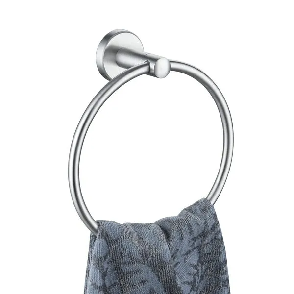 JQK Towel Ring, 304 Stainless Steel Hand Towel Holder for Bathroom, Brushed Finished Wall Mount, TR130-BN