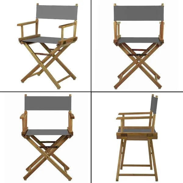 STAY GENT 2 Set Replacement Cover Canvas for Directors Chair, 20cm X 52cm + 52cm X 41cm, Grey