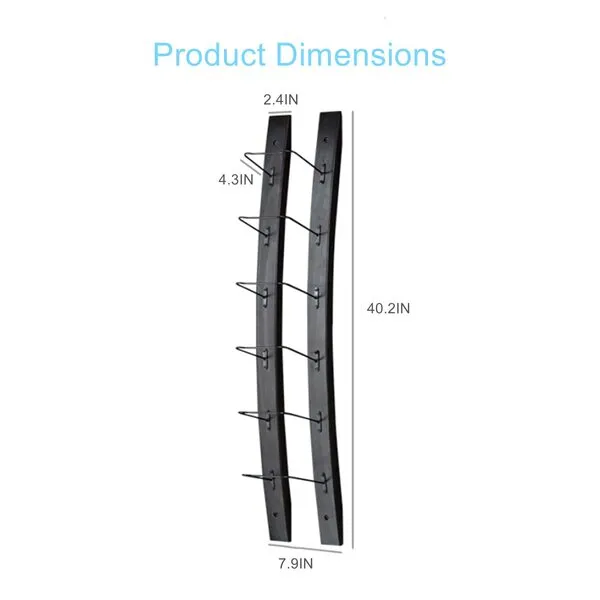 DCIGNA Wine Rack Wall Mounted, Wall Wine Rack for 6 Wine Bottles, 40.2x7.9INCH Imported Pine Wood and Thicker Metal Wooden Wine Rack, Wine Wall Rack for Kitchen, Dining Room, Bar, Decor (Burgundy)