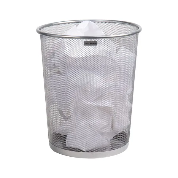 Mind Reader Mesh Trash Can, 16.65L (4.4 gal), Waste Paper Basket, Round, Office, Metal Mesh, 11.5