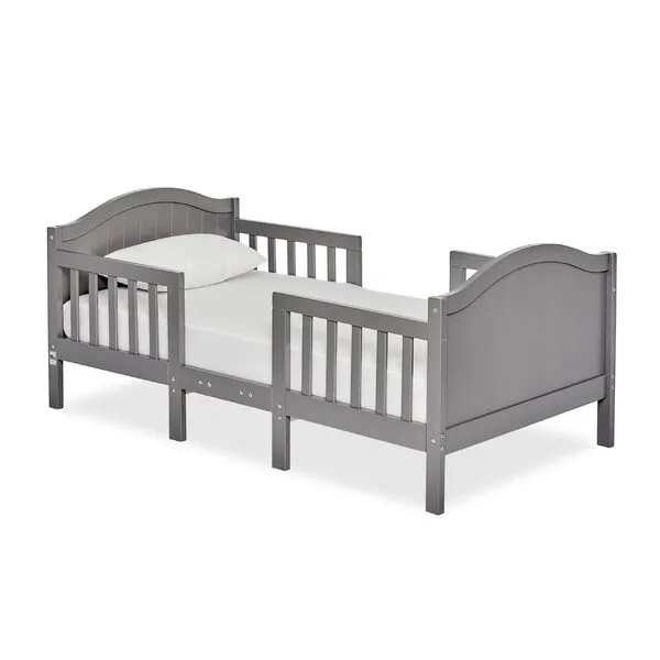 Dream On Me Portland 3 In 1 Convertible Toddler Bed in Steel Grey, Greenguard Gold Certified, JPMA Certified, Low To Floor Design, Non-Toxic Finish, Pinewood