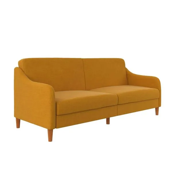 DHP Jasper Coil, Multi-Position Design, Mustard Yellow Linen Futon, Twin
