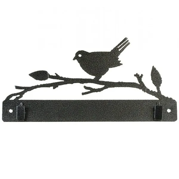 Ackfeld Manufacturing 10in Bird On Branch With Clips Quilt Hanger, Black