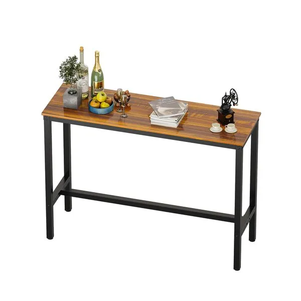 Teraves Bar Table with Solid Metal Frame,Counter Height Dining Table Kitchen Bar Table for Dining Room,Living Room (39.37