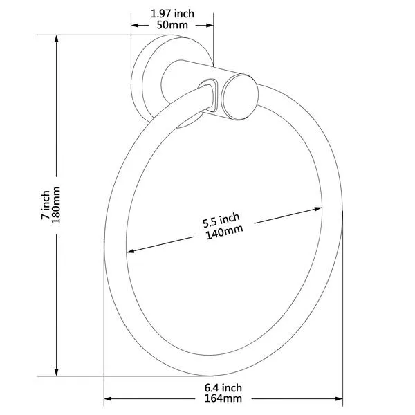 BGL Towel Ring Brushed Nickel, Bath Hand Towel Ring Stainless Steel Round Towel Holder for Bathroom
