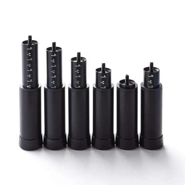 Lucid Adjustable Bed Base Replacement Legs – Set of 6 – Telescopic Adjustment – Compatible with Lucid L600, L300, and L150, Black/Charcoal
