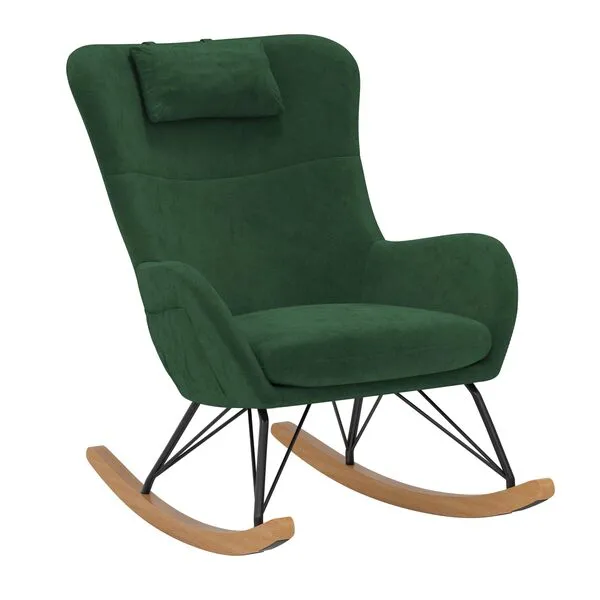 Baby Relax Cranbrook Rocker Accent Chair with Storage Pockets, Green